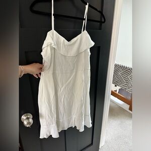 Never worn white ruffle mini dress!